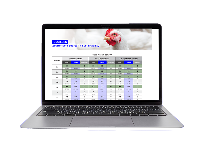 Zinpro Global Poultry Mineral Guide, second edition, shown on a laptop
